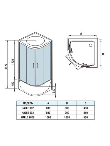 Душевая кабина WeltWasser WW500 HALLE 1002 (10000003243) 100х100 с крышей ориентация универсальная - фото 2