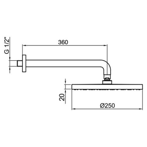 Верхний душ Webert Comfort AC0398560METAL черный - фото 3