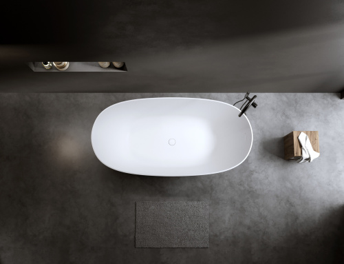 Ванна из искусственного камня Timo SATU SATU1450 145х78 отдельностоящая овальная - фото 3