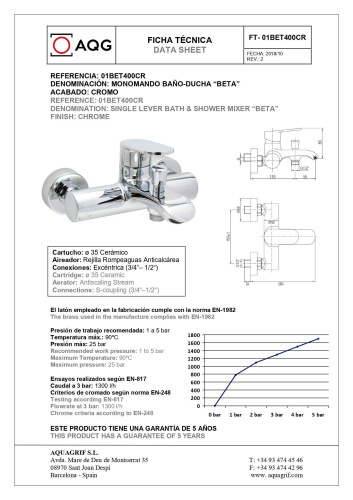 Смеситель для душа AQG Beta 01BET400CR настенный хром - фото 2