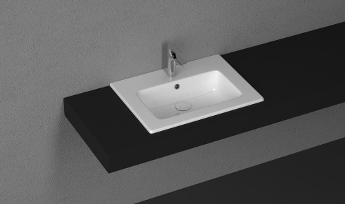 Раковина керамическая Allen Brau Fantasy 4.11023.20 62х47 полувстраиваемая цвет белый 1 отверстие под смеситель - фото 4