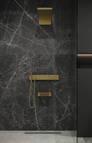 Душевая система Boheme Zodiac 133-2-G встраиваемая цвет золото с термостатом - фото 2