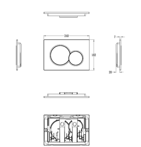 Кнопка смыва механическая Wonzon & Woghand WW-IB232-CR цвет хром - фото 2