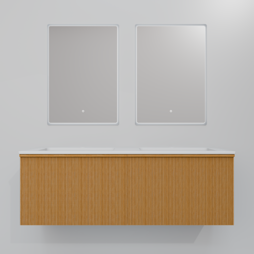 Тумба с раковиной+зеркало Art Decco Andy (Энди) AAN12W11D2M0 120x45x40 подвесная цвет белый дуб - фото 4