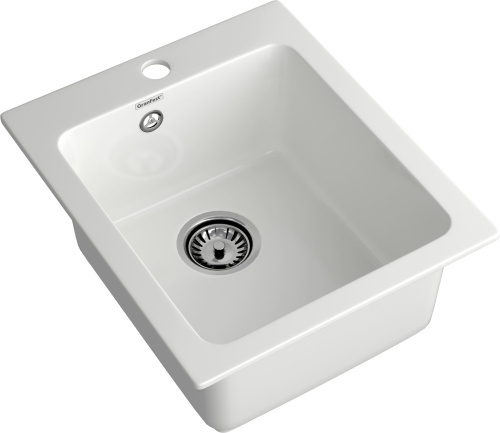 Кухонная мойка Granfest Praktik P-505 иней 43х51 цвет белый поверхность матовая - фото 2