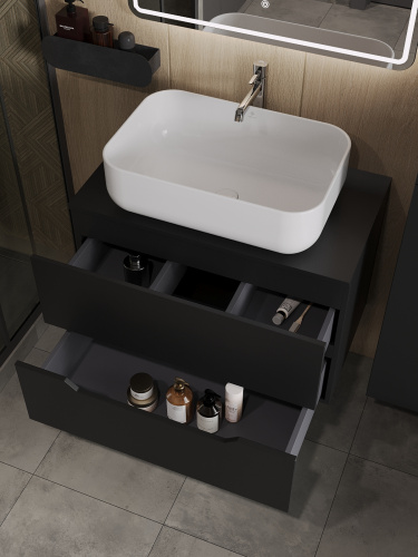 Тумба с раковиной Orange Line Li-80TubMDF+B03-600W 81х46х68 - фото 4