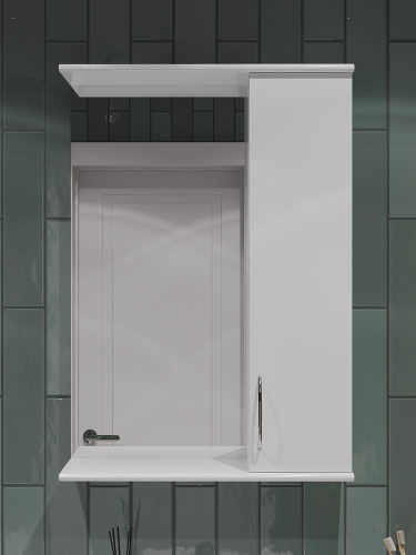 Зеркало-шкаф Orange Лайт LA-50ZSW 50х16х71 подвесной цвет белый - фото 4