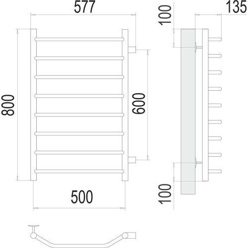 Полотенцесушитель Terminus 4670078530127 58х80 водяной хром - фото 3