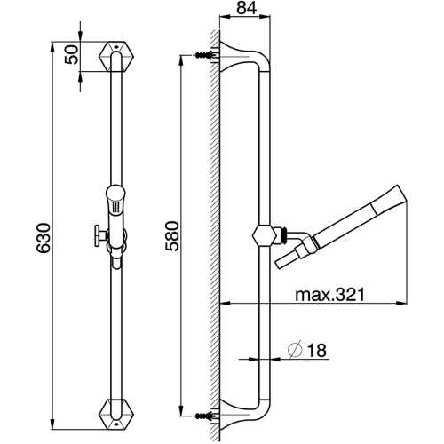 Душевой гарнитур Cisal Cherie CE00311024 настенный  золото - фото 2