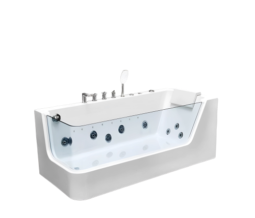 Ванна акриловая гидромассажная Cerutti SPA C-494-17R 170х80 пристенная асимметричная с ножками - фото 5
