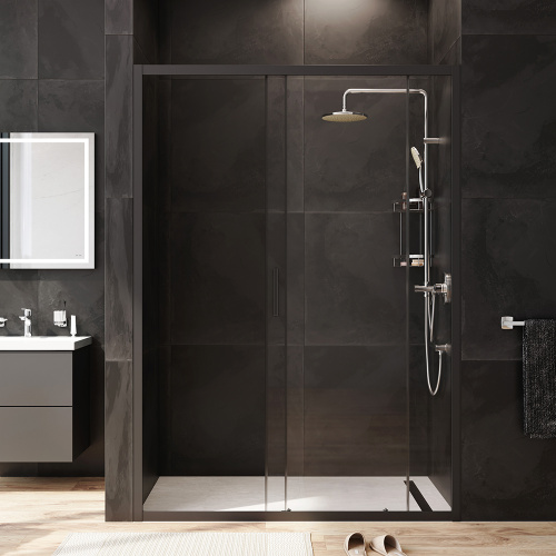 Душевая дверь Am.Pm Gem W90G-140-1-195BT 140х195 стекло прозрачное профиль черный - фото 4