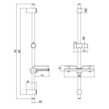 Душевая штанга LeMark LM3775GM цвет серый