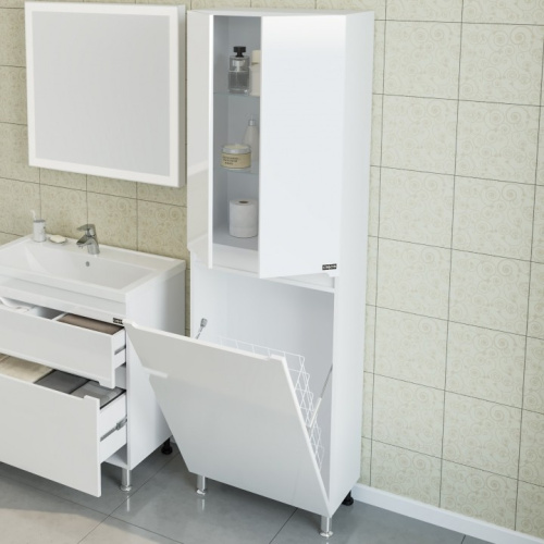 Шкаф-пенал СанТа Лондон 524006 60х30х190 напольный цвет белый - фото 2