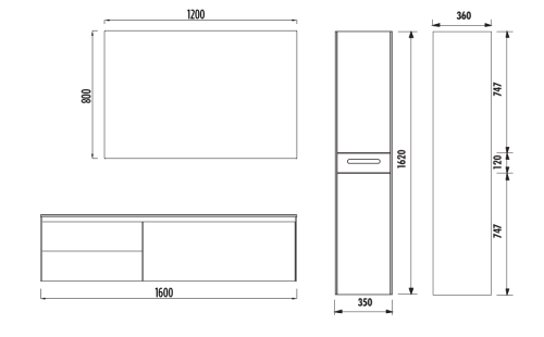 Шкаф-пенал Creavit Flat FA2162.01.PL 35х36х162 - фото 2