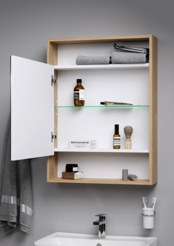 Зеркало-шкаф Aqwella Y SIT0406DB 60х15х80 подвесной цвет коричневый - фото 3