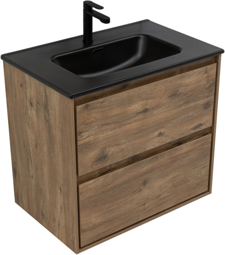 Тумба под раковину Aquanet Милан 00336378 70х45х64 подвесная цвет темное дерево - фото 3