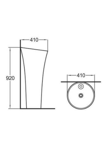 Раковина из санфаянса WeltWasser WW SK 41 см 10000008707 напольная цвет белый глянцевый 1 отверстие под смеситель - фото 3
