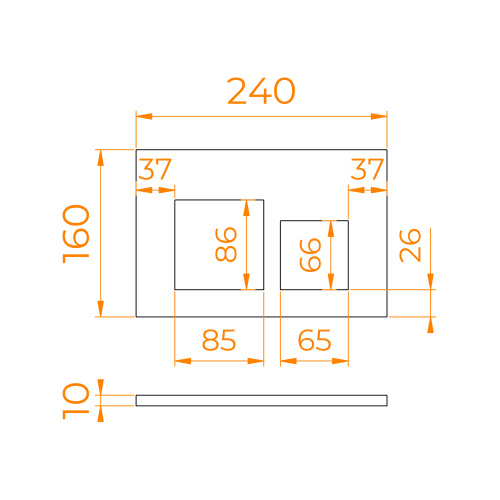 Клавиша смыва механическая RGW 68420009-06 цвет брашированное золото - фото 2