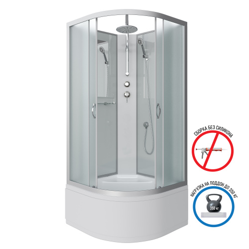 Душевая кабина Niagara Classic 23071424BKT 80х80 четверть круга без крыши ориентация универсальная - фото 2