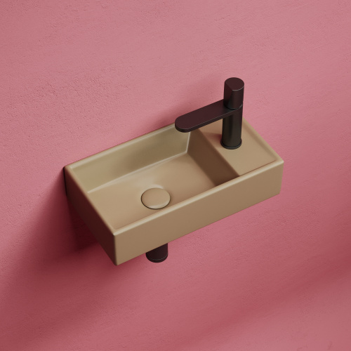 Раковина из сантехнического фарфора Ceramica Nova ELEMENT CN6051LMC 42х22 подвесная цвет капучино матовый 1 отверстие под смеситель - фото 3