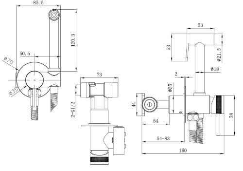 Гигиенический душ со смесителем Allen Brau Priority 5.31A29-MG встраиваемый в стену серый - фото 5