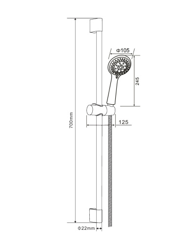 Душевой гарнитур Orange O-Shower OS801cr настенный  хром - фото 5