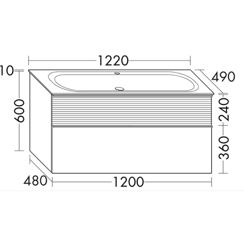Тумба с раковиной Burgbad Fiumo SFXN122F3957FOT55G0223C0001*1 122х49х61 подвесная цвет голубой матовый - фото 2