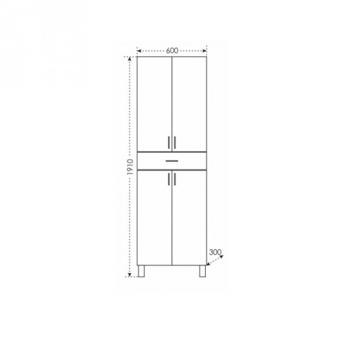 Шкаф-пенал СанТа Дублин 523002 60х30х190 напольный цвет белый - фото 2