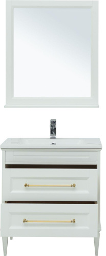 Комплект мебели: тумба с раковиной 78x47x65 + зеркало Aquanet Бостон М 00281193 напольный/подвесной цвет белый - фото 5