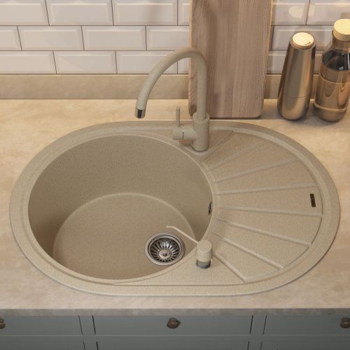 Кухонная мойка Uperwood Quartz Premium UPD-02 3910202105 75х50 цвет бежевый поверхность матовая - фото 4