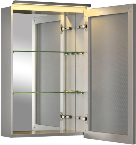 Зеркало-шкаф De Aqua Алюминиум 00261749 50х14х77 подвесной - фото 3