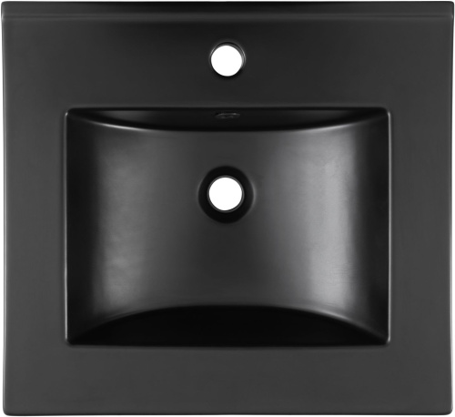 Раковина керамическая Aquanet Flat 00329252 52х42 полувстраиваемая цвет черный 1 отверстие под смеситель - фото 2