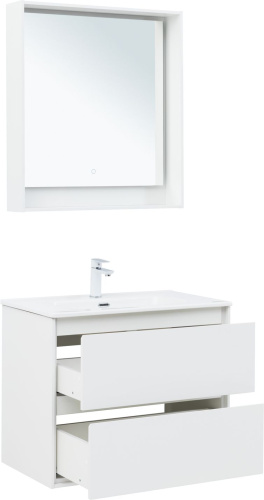 Тумба под раковину Aquanet Милан 00336369 80х45х64 подвесная цвет белый - фото 5
