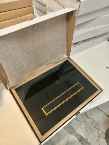 Клавиша смыва механическая KK POL Vitrum Grande V4 SPP/018/0/K цвет черный/золото - фото 2