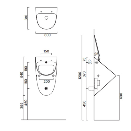 Писсуар Catalano Comfort 932540001 подвесной белый - фото 2