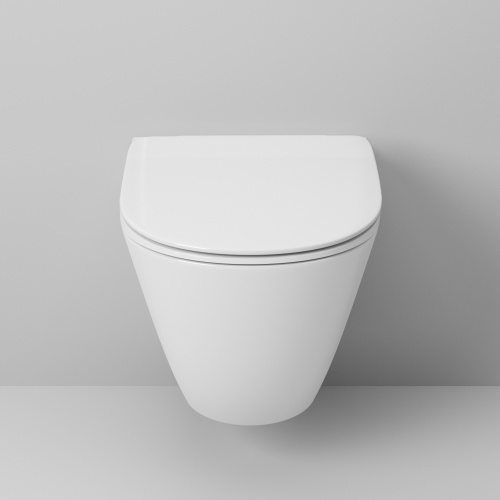 Унитаз подвесной Grossman Санфаянс GR-4411S белый глянцевый с сиденьем безободковый каскадный смыв - фото 3