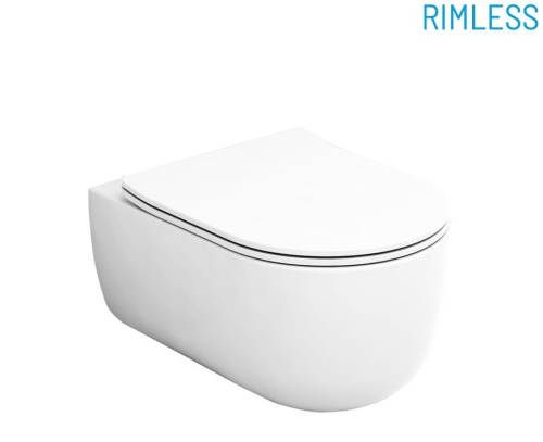 Унитаз подвесной Olympia Milady MILSET11 белый матовый с сиденьем микролифт безободковый