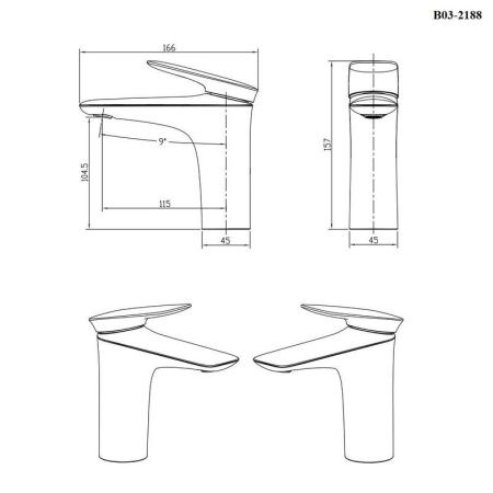 Смеситель Bond Cube B03-2188 на раковину черный