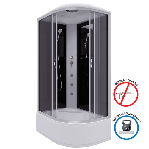 Душевая кабина Niagara Classic 25101434LG 120х80 асимметричная с крышей ориентация левая - фото 2