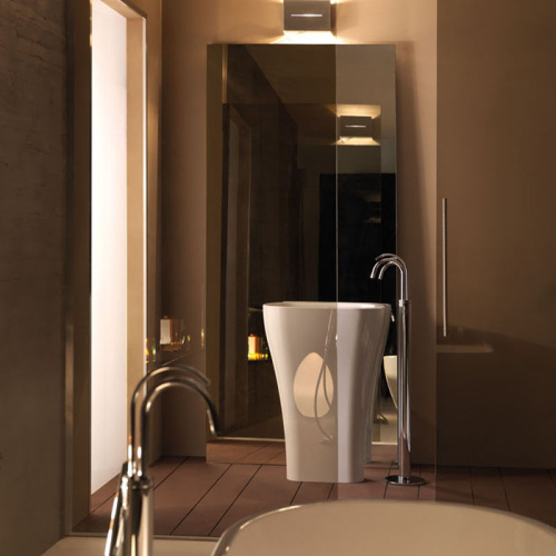 Раковина из сантехнического фарфора Kerasan Aquatech 374201 60х40 напольная цвет белый без отверстий под смеситель