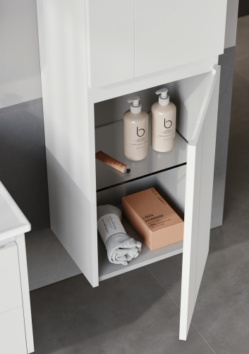 Шкаф-пенал Orka Likya 3001083 40х32х138 подвесной цвет белый матовый - фото 3