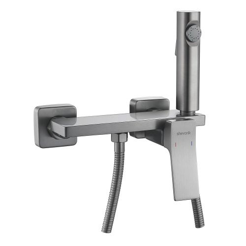 Гигиенический душ со смесителем Shevanik S6105T-1 оружейная сталь - фото 2