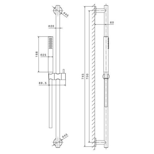 Душевая стойка Newform X-Steel 316 69656X.50.050 настенная цвет хром - фото 2