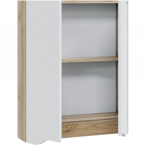 Шкаф СанТа Сатурн 700373 60х15х75 подвесной цвет белый/дуб австрийский - фото 2