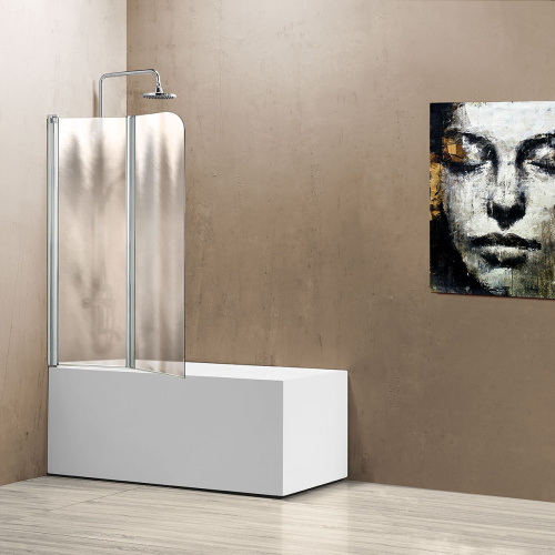 Душевая шторка на ванну Vincea VSB VSB-12114CH-L 114х140 стекло текстурное профиль хром глянцевый ориентация левая