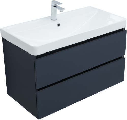 Тумба под раковину Aquanet Вега 2.0 00337950 89х46х50 подвесная цвет синий - фото 3