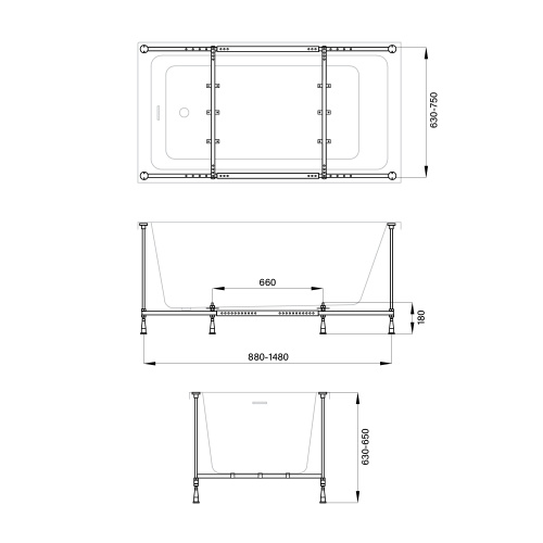 Каркас для ванны Wellsee Useful Extras 241905000 - фото 2