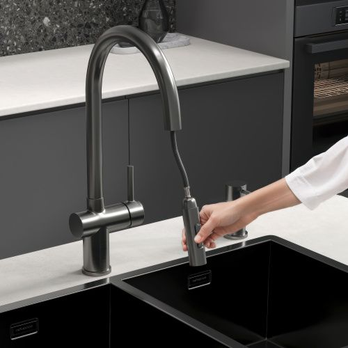 Смеситель для кухни Reflexion Lago RX9904BL на мойку черный - фото 5