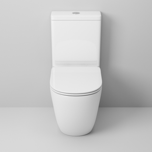 Унитаз напольный с бачком Grossman Санфаянс GR-4446S белый глянцевый с сиденьем безободковый каскадный смыв - фото 3