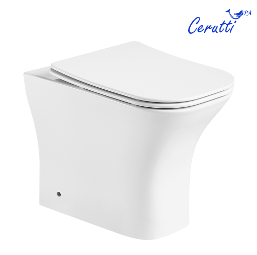 Унитаз приставной Cerutti SPA CT7841 белый с сиденьем микролифт безободковый каскадный смыв - фото 2